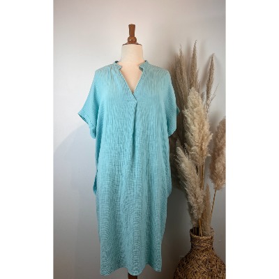 Robe en gaze de coton unie grande taille