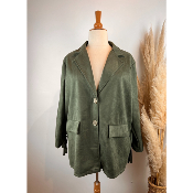Veste blazer suédine à franges grande taille