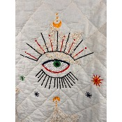 Veste courte coton œil brodé