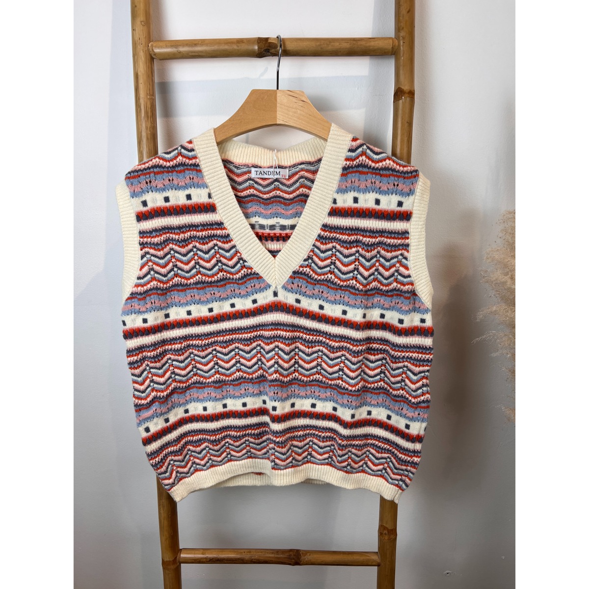 Pull sans manches multicolore 