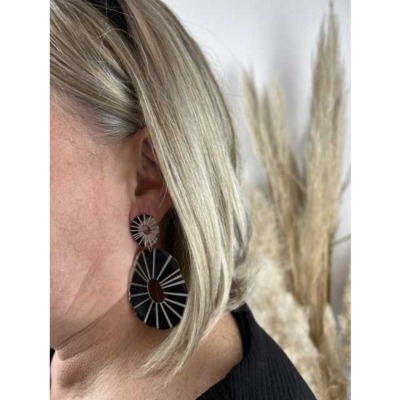 Boucles d'oreilles soleil en acier grande taille