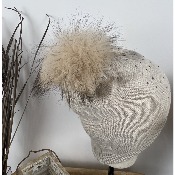 Bonnet strass pompon en marmotte 