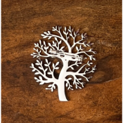 Broche arbre de vie épuré acier inoxydable