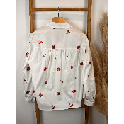 Chemise coton fraises cerises en sequins