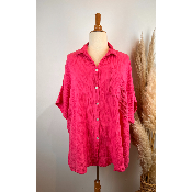 Chemise gaze de coton unie grande taille 
