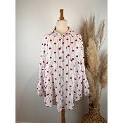 Chemise en gaze de coton rayures curs grande taille 50-54