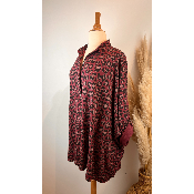 Chemise surchemise léopard en sweat coton grande taille 