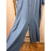 Combinaison en tencel bleu grande taille