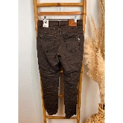 Pantalon jean marron froissé boutons Karostar 