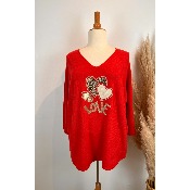 Pull love cœur léopard grande taille