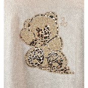 Pull col V ours léopard grande taille