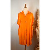 Robe chemise unie viscose
