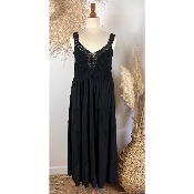 Robe longue bretelles crochet dentelle bohème grande taille