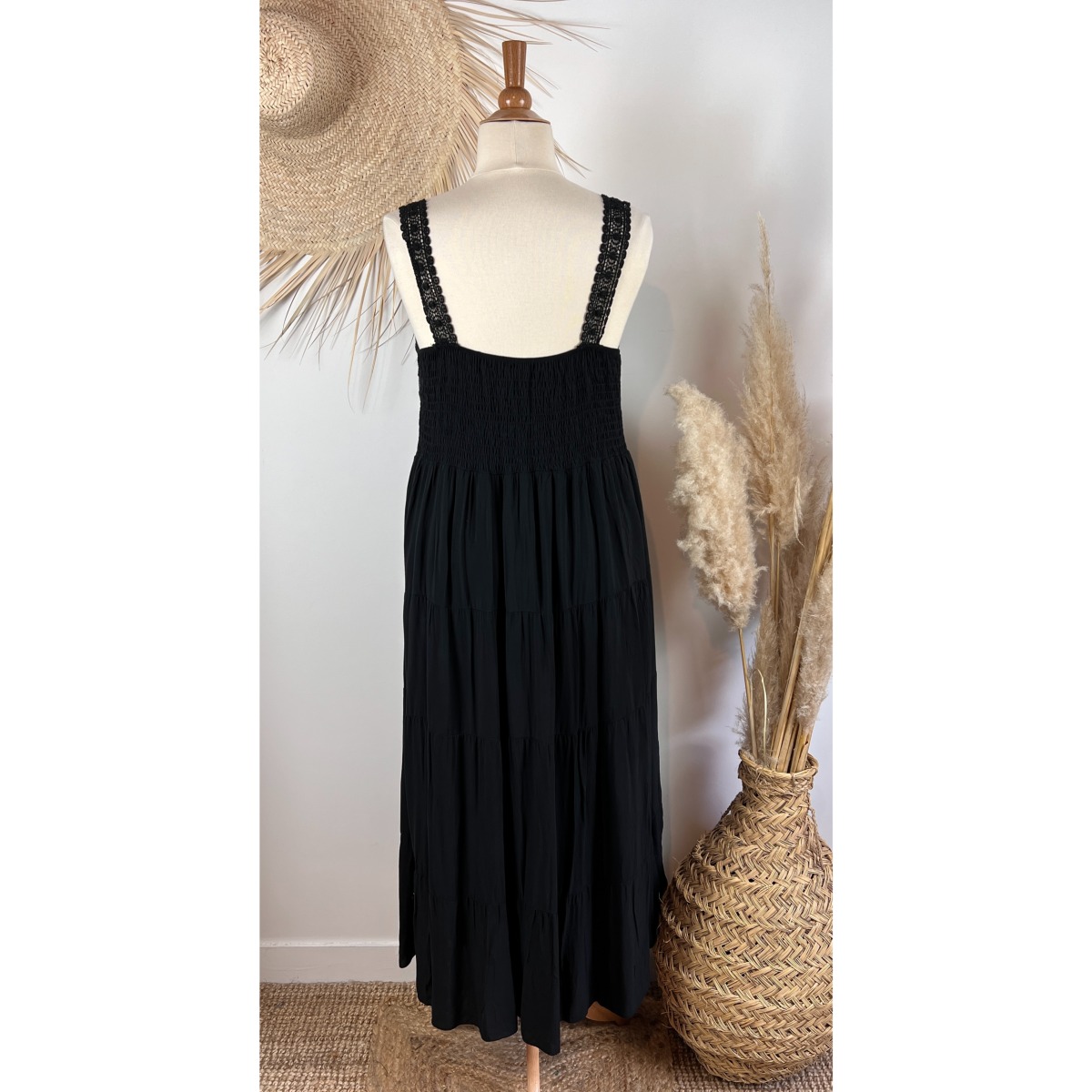 Robe Longue Bretelles Crochet & Dentelle Bohème Grande Taille