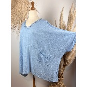 Tunique légère bohème col V crochet  oversize 58 60 62 