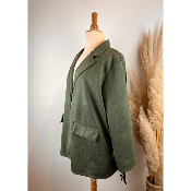 Veste blazer suédine à franges grande taille
