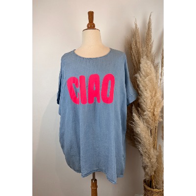 Tunique t-shirt tencel "ciao" grande taille