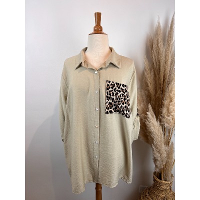 Robe Léopard été Manches Courtes - Grande Taille 42 - Style Rétro Avec Poches Côté