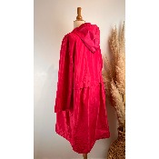 Imperméable coupe-vent à capuche mi-long grande taille