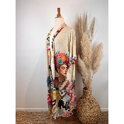 Kimono bohème Frida coeurs grande taille