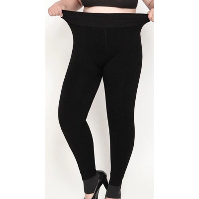 Legging taille haute molletonné noir 44 - 48