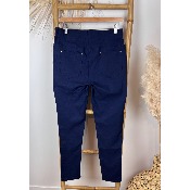 Pantalon jegging bleu coton grande taille
