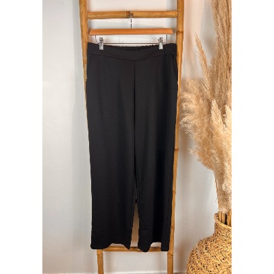 Pantalon large noir grande taille