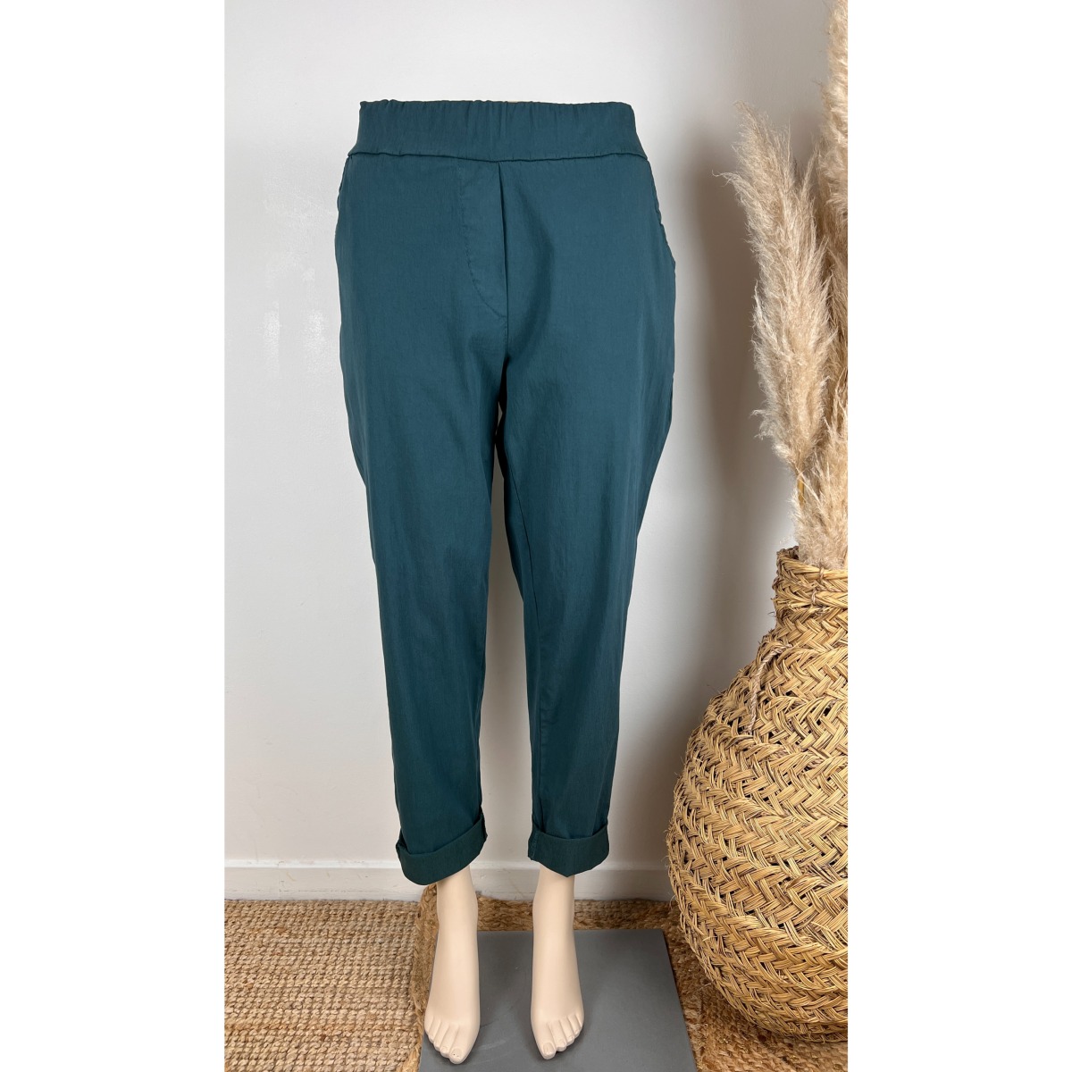 Pantalon Jeggings Extensible Femme - Taille Grande - Doux Et Confortable - Fabriqué En Italie