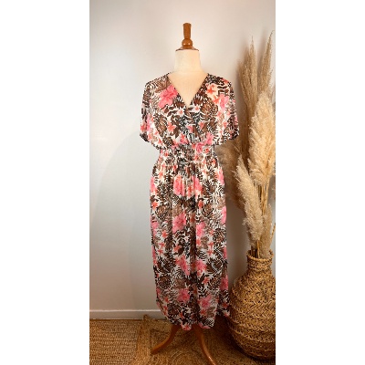 Robe longue magique fleurie grande taille 38/40 au 50/52