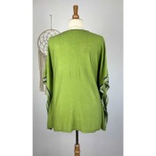 Pull droit mailles fines attrape rêves grande taille - vert