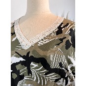 Tunique bohème camouflage col crochet oversize 56-60