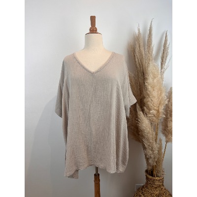 Tunique t-shirt en gaze de coton grande taille 52/54