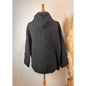 Veste capuche coton imprimé floral matelassé grande taille