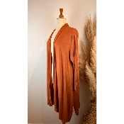 Gilet mi-long uni grande taille