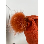 Bonnet strass pompon en marmotte 