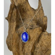 Collier cabochon lapis lazuli en argent 925