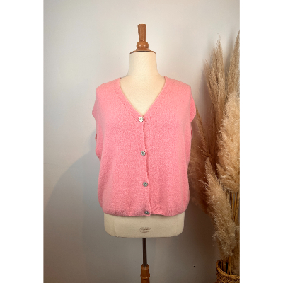 Gilet sans manches uni grande taille