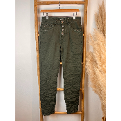 Pantalon jean kaki froiss� boutons Karostar du 38 au 48