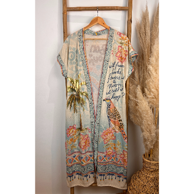 Kimono lurex faucon cœur 