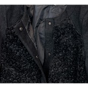 Manteau noir laine façon astrakan 36 - 44