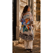 Manteau en suédine fleur multicolore oversize