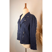 Veste perfecto en suédine grande taille bleu marine
