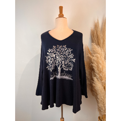 Pull arbre de vie strass grande taille