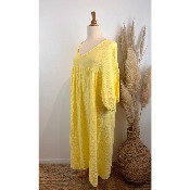 Robe longue en gaze de coton unie grande taille