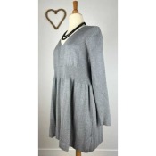 Robe plissée en mailles - grise