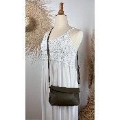Sac pochette cuir bandoulière 2 en 1