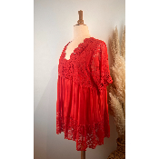 Tunique bohème dentelle & crochet grande taille
