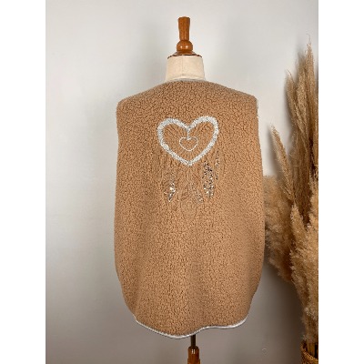 Veste sans manches sherpa attrape-rêves grande taille