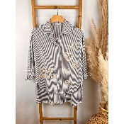 Chemise coton rayée love amore 