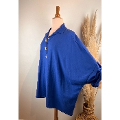 Chemise surchemise unie en sweat léger coton broches amovibles grande taille 